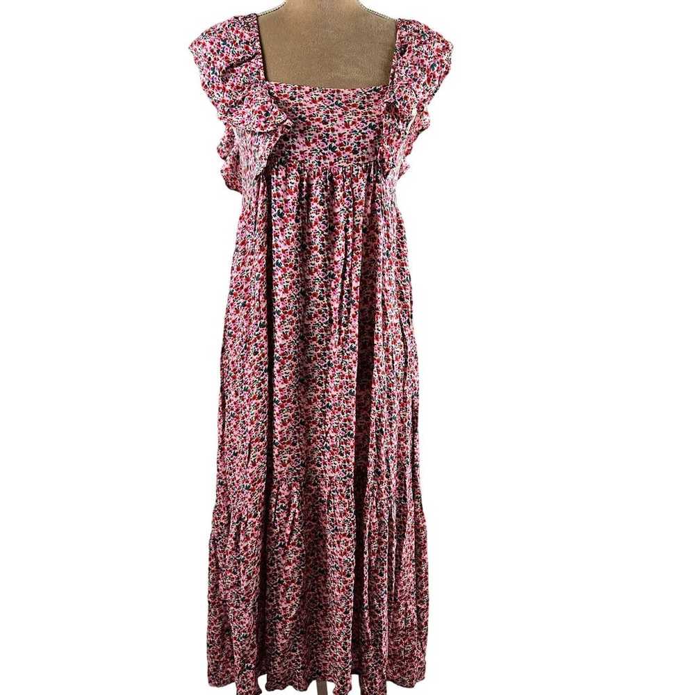 ZARA Womens Sz Small Midi Dress Ditzy Floral Flut… - image 2
