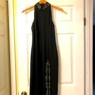 Vintage Liz Claiborne halter dress with beading e… - image 1