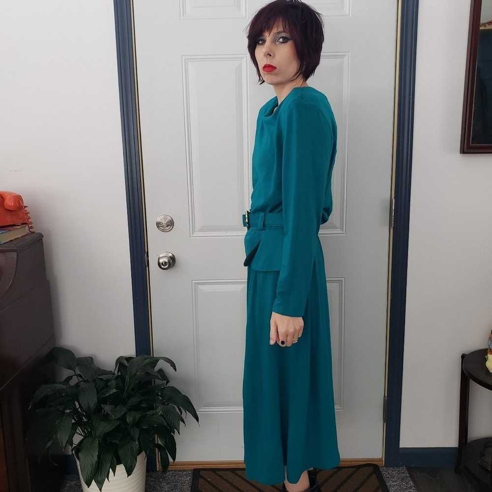 Vintage 80s Green Casual Dress - image 2