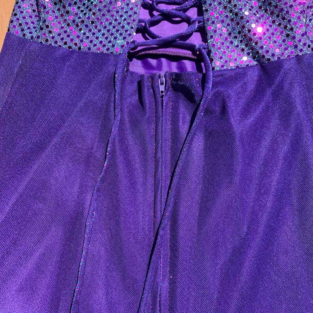 90’s Metallic Purple Sequin Maxi Formal Dress - image 7