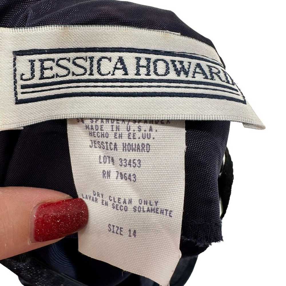 Jessica Howard Dress Blue Glitter Leopard Mock Ne… - image 10