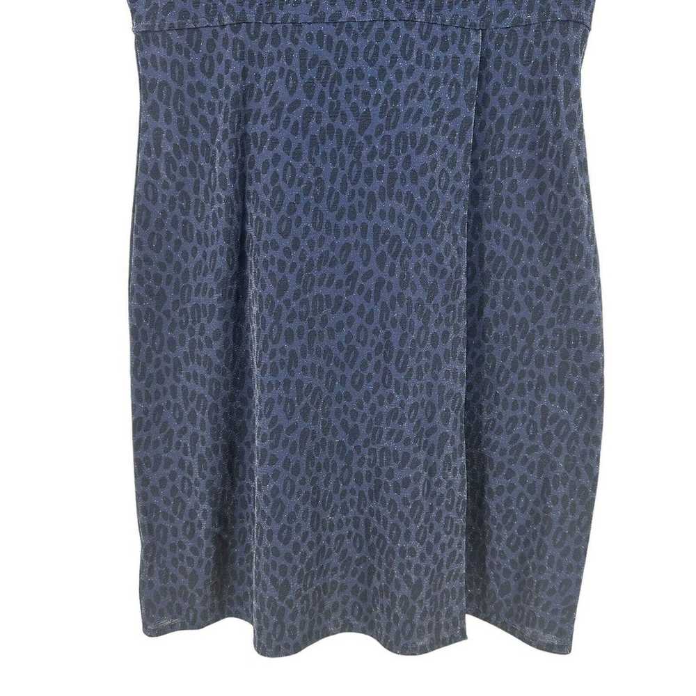 Jessica Howard Dress Blue Glitter Leopard Mock Ne… - image 4
