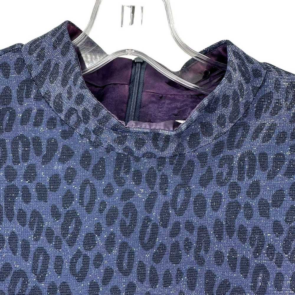 Jessica Howard Dress Blue Glitter Leopard Mock Ne… - image 6