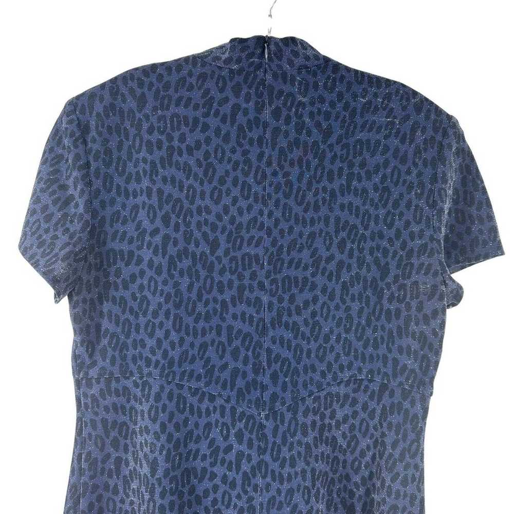 Jessica Howard Dress Blue Glitter Leopard Mock Ne… - image 7