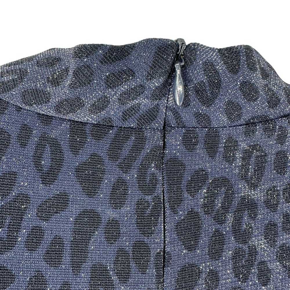 Jessica Howard Dress Blue Glitter Leopard Mock Ne… - image 9
