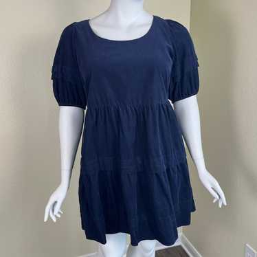 Madewell Women’s Size XL Blue Corduroy Tiered Min… - image 1