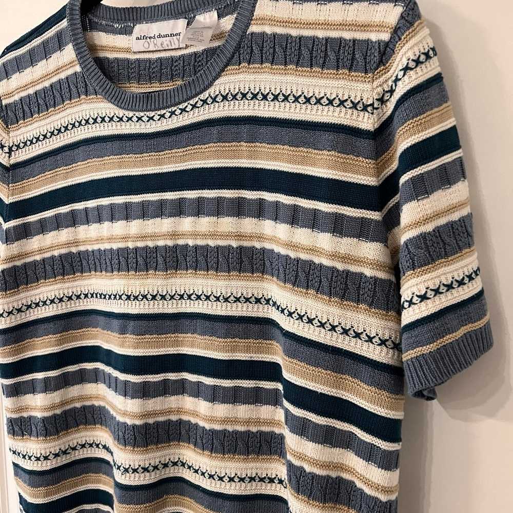VTG Alfred Dunner Short Sleeve Sweater Shirt Blue… - image 2