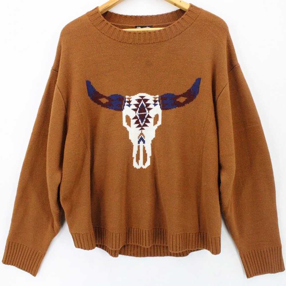 Wrangler Retro Sweater Womens Brown Pullover Knit… - image 1