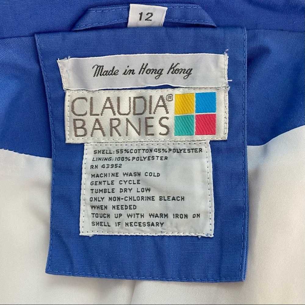 Vintage Claudia Barnes Womens White and Blue Butt… - image 10