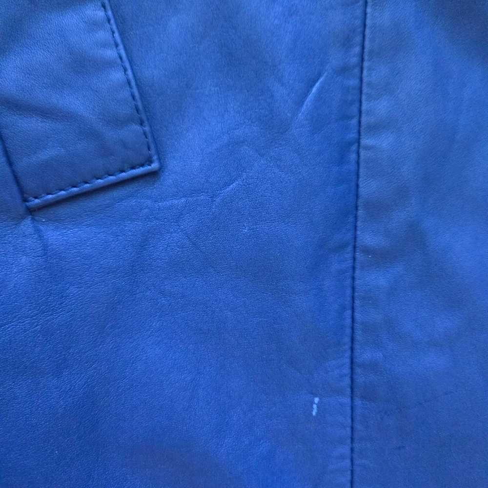 Vintage 80s 90s Y2K Avanti Blue Genuine Leather J… - image 11