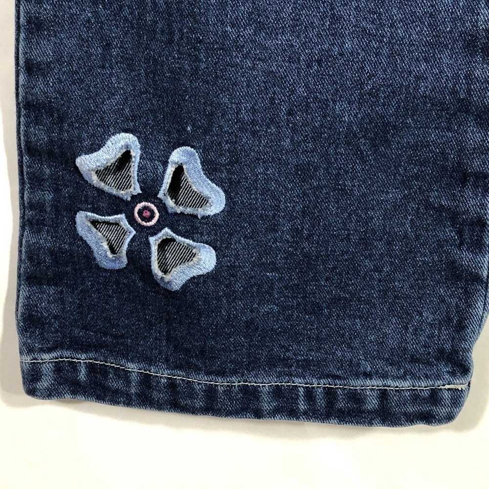 Vintage Flower Cut Out Flare Blue Jeans Y2K No Bo… - image 4
