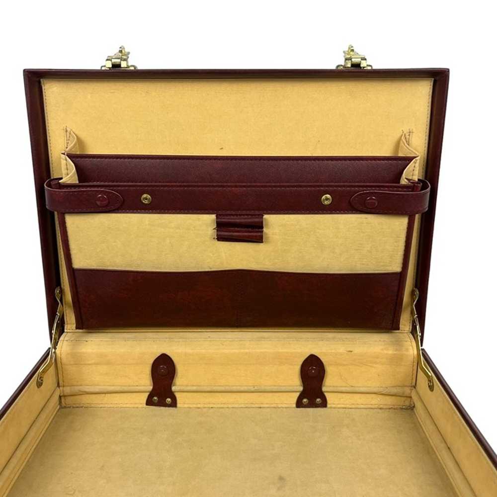 Vintage Hardshell Briefcase Faux-Leather Burgundy… - image 10