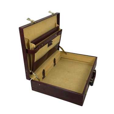 Vintage Hardshell Briefcase Faux-Leather Burgundy… - image 1