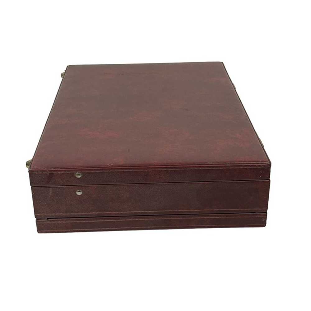 Vintage Hardshell Briefcase Faux-Leather Burgundy… - image 4