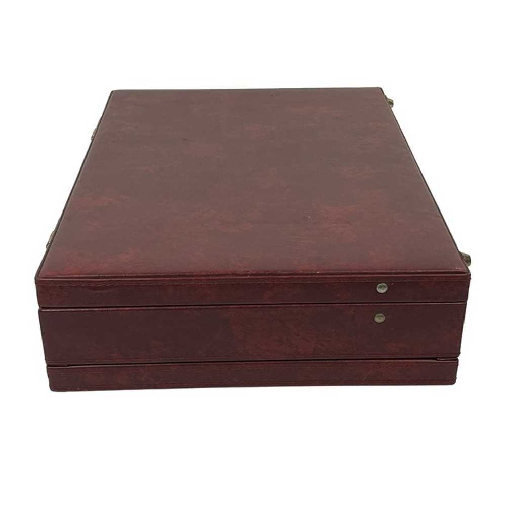 Vintage Hardshell Briefcase Faux-Leather Burgundy… - image 6
