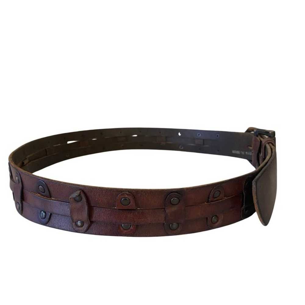 Vintage Fossil Leather Belt Size Brown Size 36 - image 4