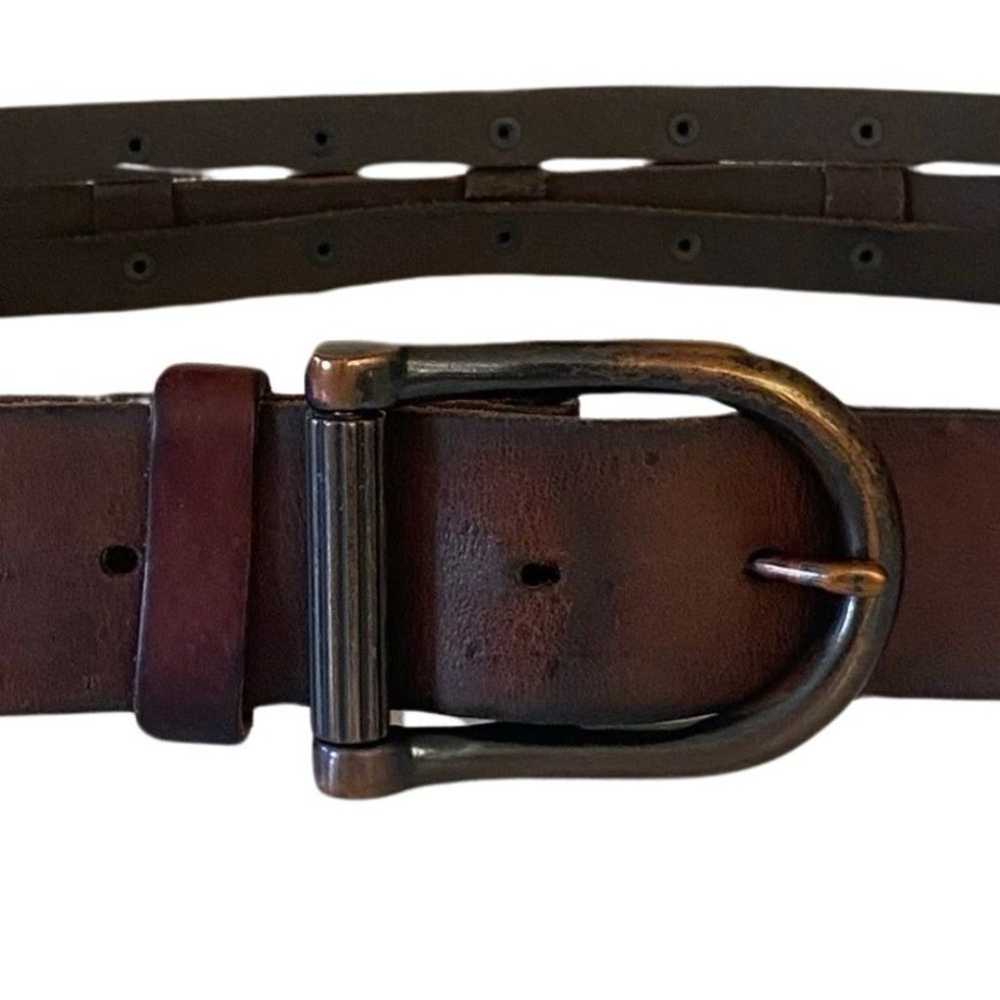 Vintage Fossil Leather Belt Size Brown Size 36 - image 6