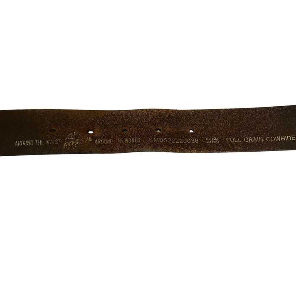 Vintage Fossil Leather Belt Size Brown Size 36 - image 7