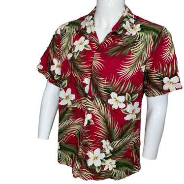 Large Vtg RJC Classic Hawaiian Vibrant Floral Mad… - image 1