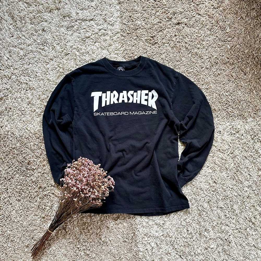 OG Thrasher Skateboard Magazine Long Sleeve Tee B… - image 1