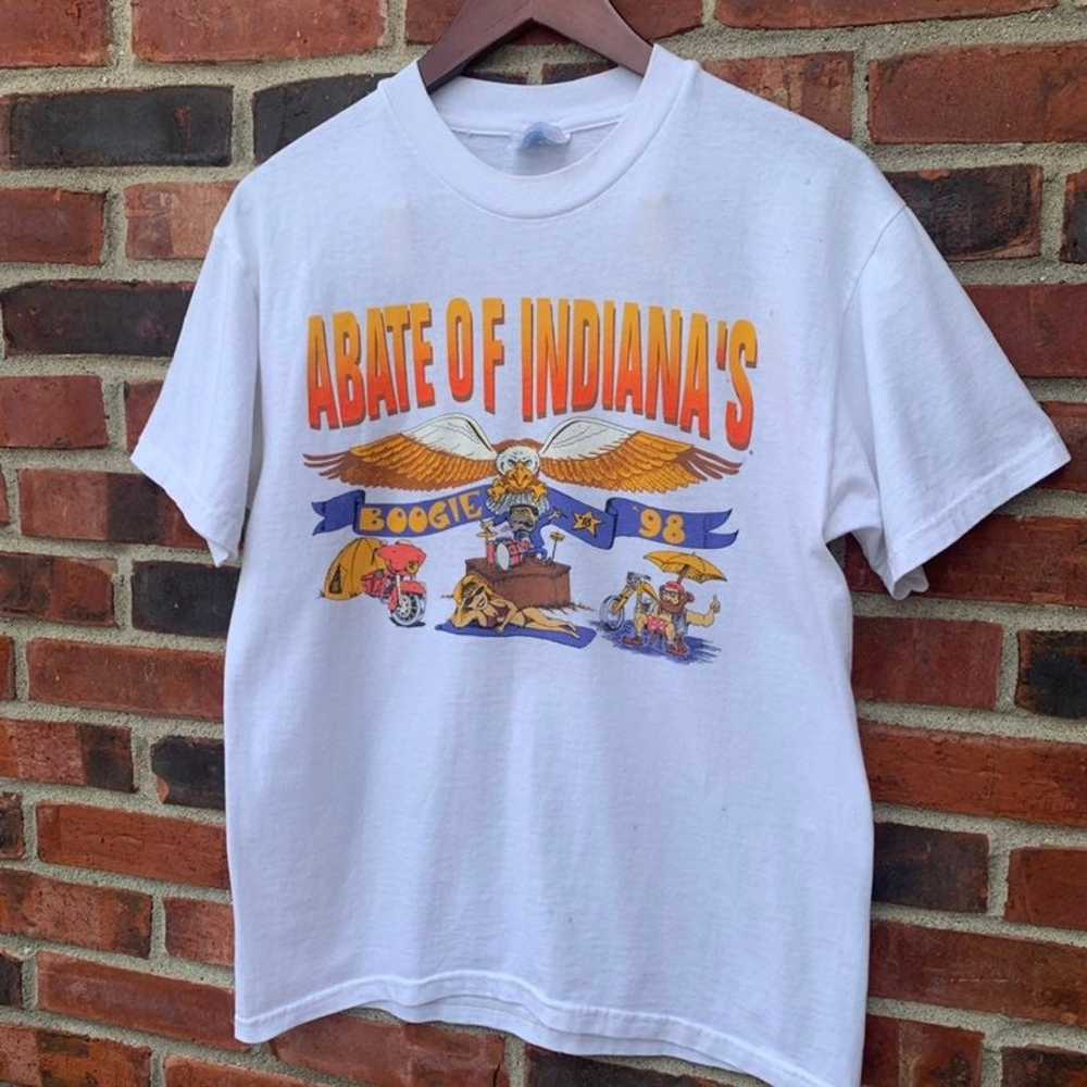 Vintage 1998 Abate of Indiana Biker Fest T-Shirt - image 2