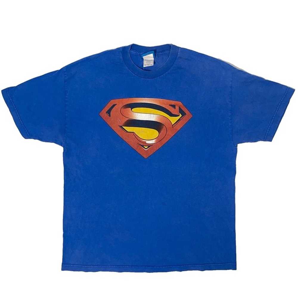 Vintage DC Comics Classic Superman Logo Blue Grap… - image 1