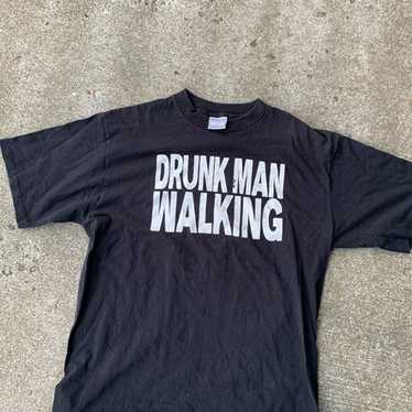 Vintage 90s Drunk Man Walking T-shirt - image 1