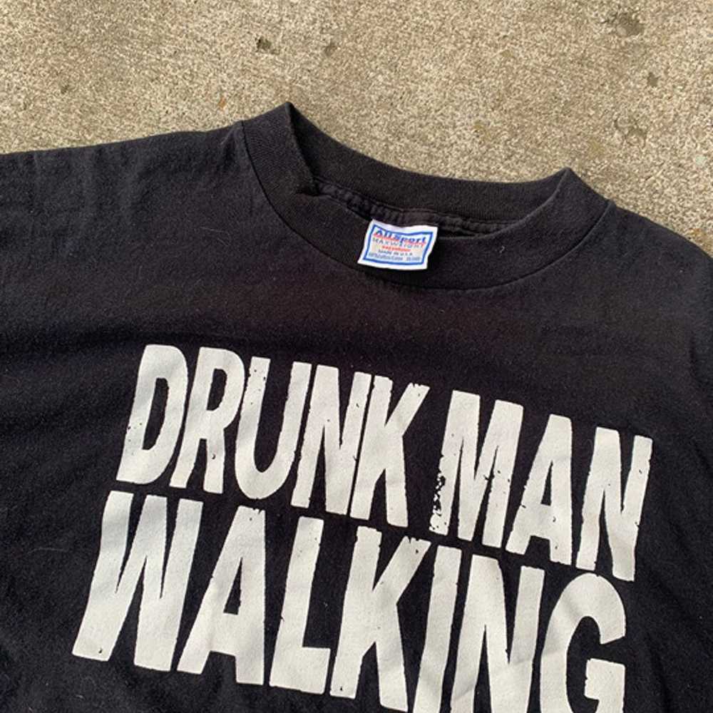Vintage 90s Drunk Man Walking T-shirt - image 2
