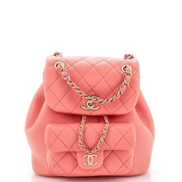 CHANEL Duma Drawstring Backpack Quilted Lambskin S