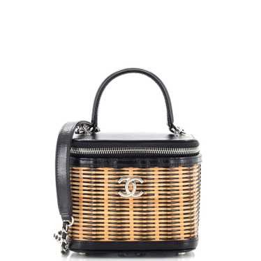 CHANEL Take Away Vanity Case Rattan and Calfskin S