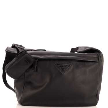 PRADA Re-Edition Zip Messenger Bag Leather Large