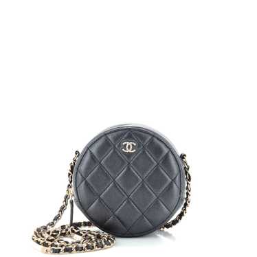 CHANEL Pearl Strap Round Clutch with Chain Quilte… - image 1