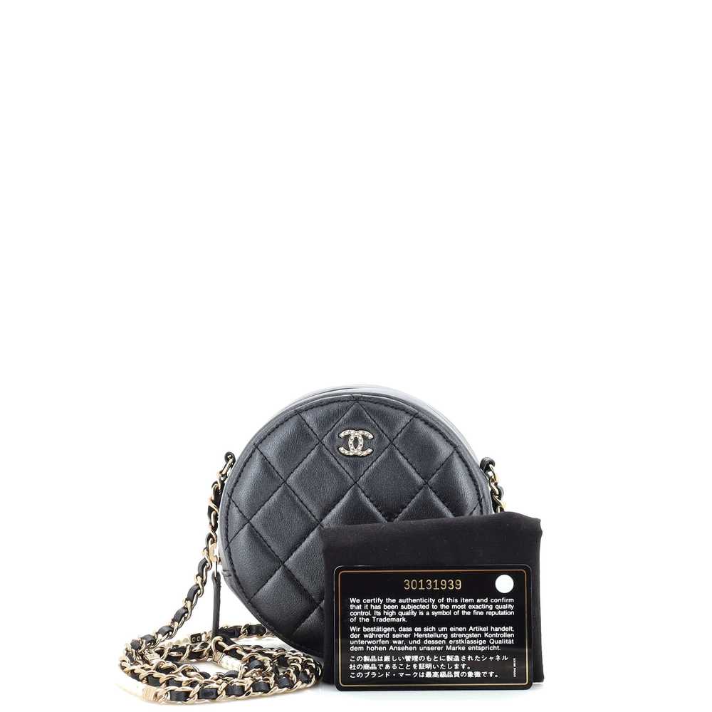 CHANEL Pearl Strap Round Clutch with Chain Quilte… - image 2