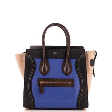 CELINE Tricolor Luggage Bag Leather Micro