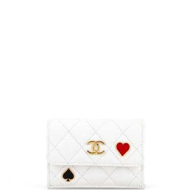 CHANEL Coco Casino Trifold Flap Wallet Quilted Cav