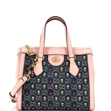 GUCCI Ophidia Top Handle Tote Printed GG Denim Sm… - image 1