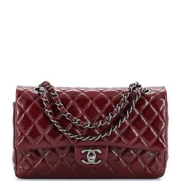 CHANEL Classic Double Flap Bag Quilted Crinkled Pa