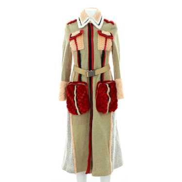 FENDI Women's Colorblock Belted Long Coat Mink wi… - image 1