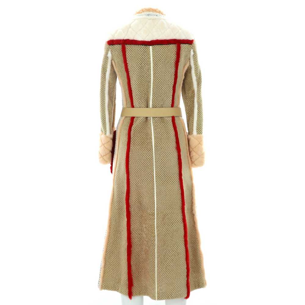 FENDI Women's Colorblock Belted Long Coat Mink wi… - image 2
