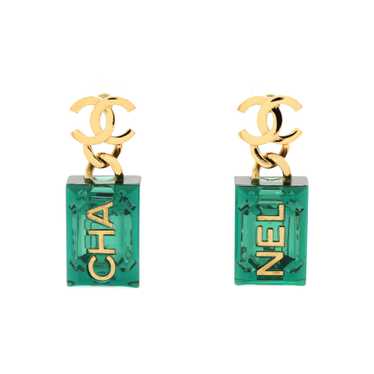 CHANEL CC Logo Drop Earrings