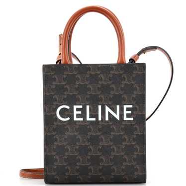 CELINE Vertical Cabas Tote Triomphe Coated Canvas 