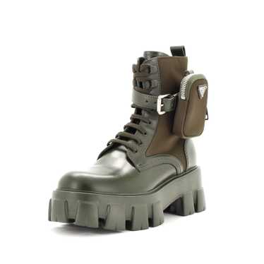 PRADA Monolith Combat Boots Leather and Nylon