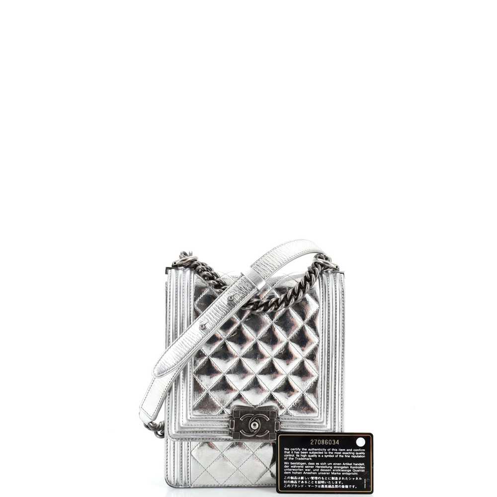 CHANEL North South Boy Flap Bag Quilted Metallic … - image 2