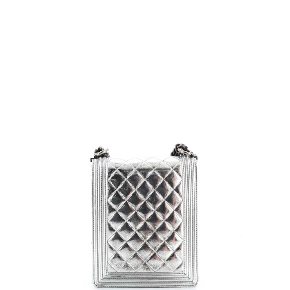 CHANEL North South Boy Flap Bag Quilted Metallic … - image 4