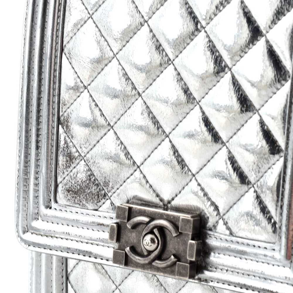 CHANEL North South Boy Flap Bag Quilted Metallic … - image 7