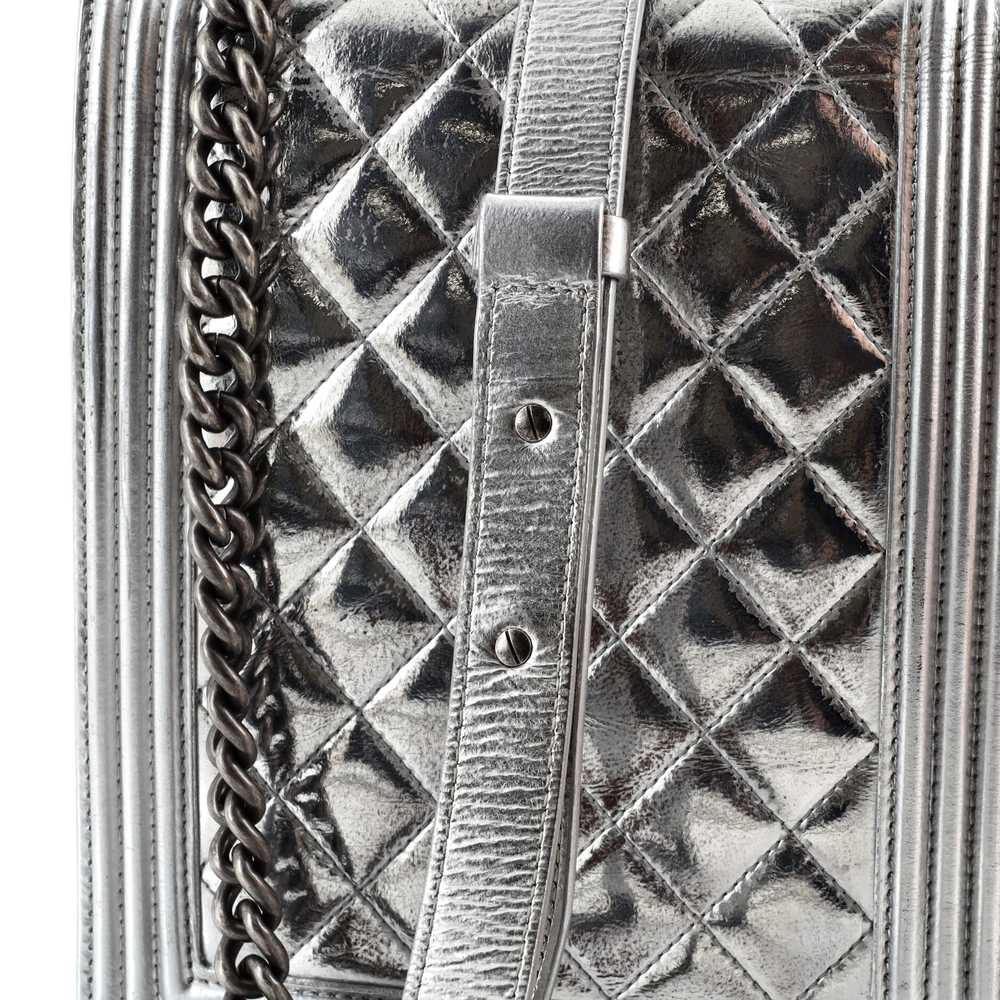 CHANEL North South Boy Flap Bag Quilted Metallic … - image 9