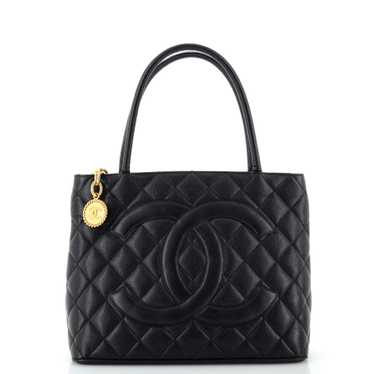 CHANEL Medallion Tote Quilted Caviar