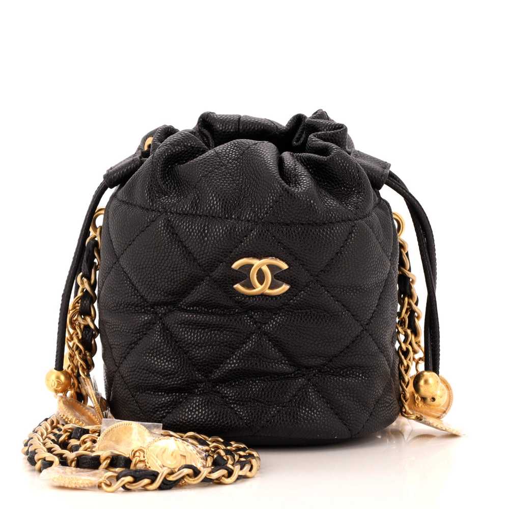 CHANEL Medallion Charms Drawstring Bucket Bag Qui… - image 1