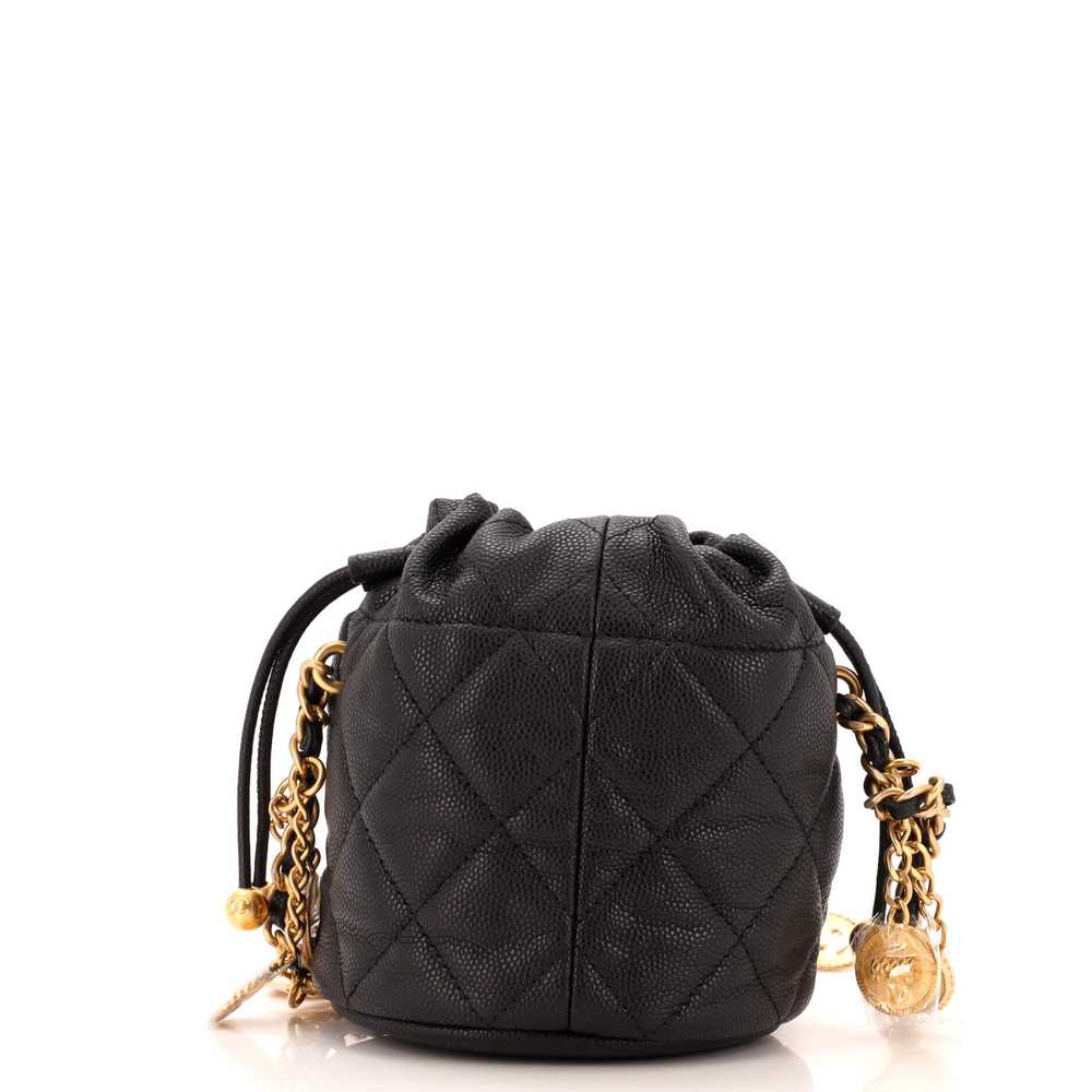 CHANEL Medallion Charms Drawstring Bucket Bag Qui… - image 4