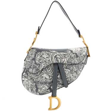 Christian Dior Toile De Jouy Saddle Bag Embroidere